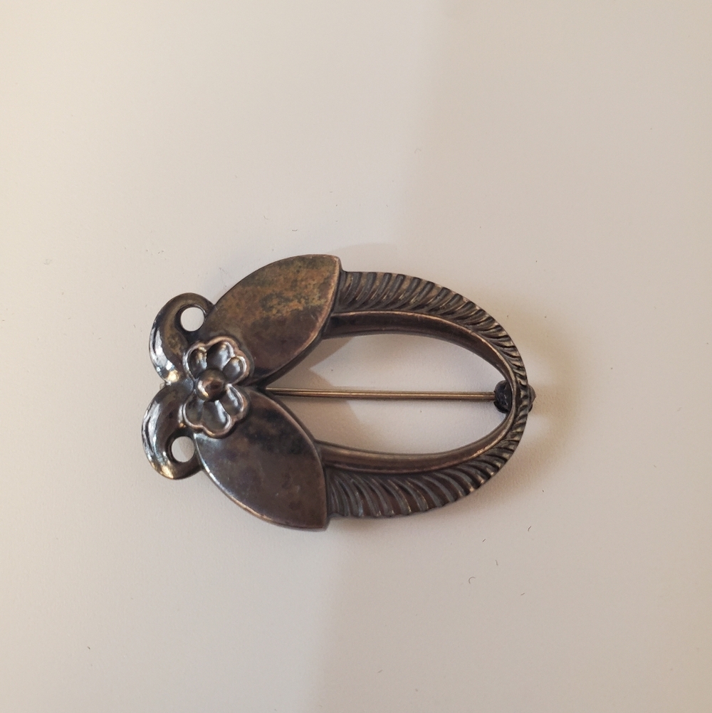 Georg Jensen Vintage Sterling Brooch Cactus Flower #227 Denmark